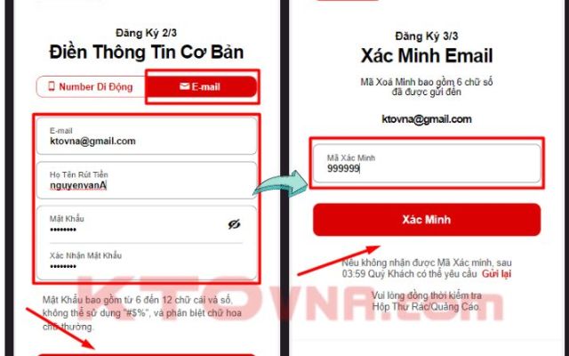 Đăng ký hội viên bằng e-mail hoặc số điện thoại